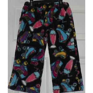 Candy Pink Girls Roller Skates & Shakes Fuzzy Pajama Pants Size 2/3 $30